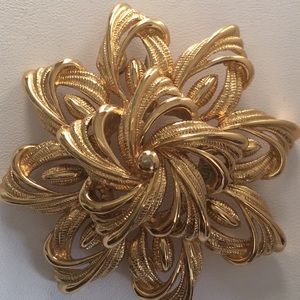 Monet Gold Tone Brooch
